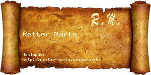 Retter Márta névjegykártya